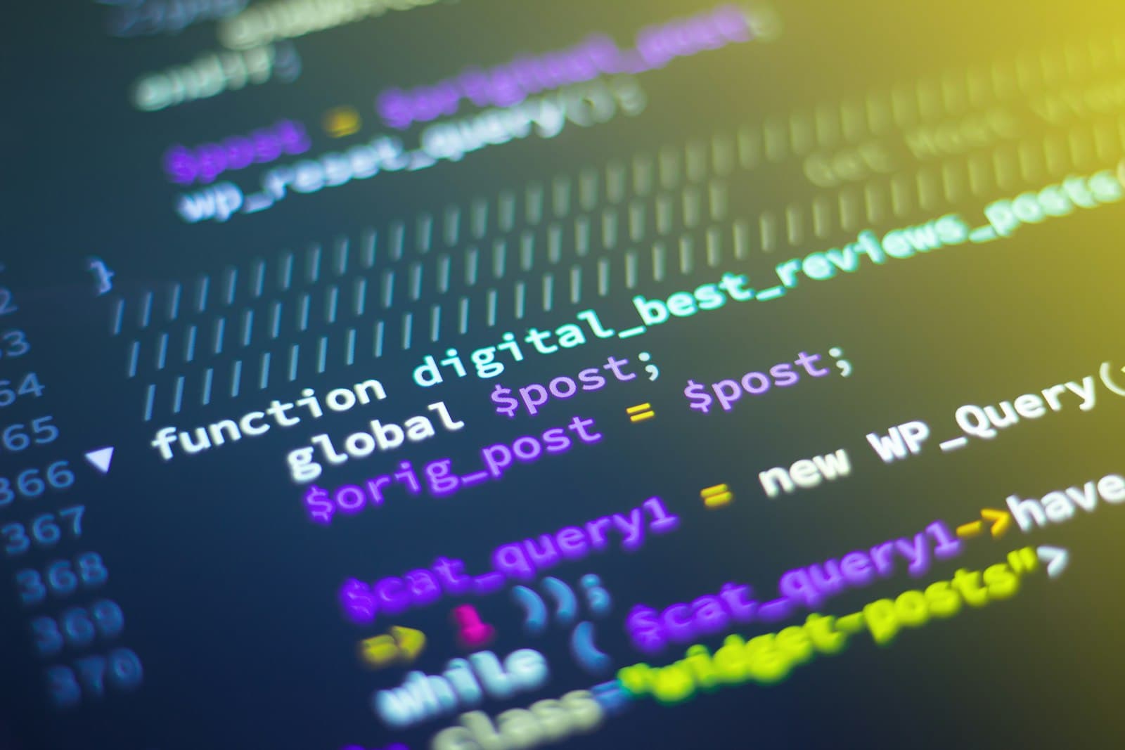 Code and data on a developer screen, suggesting fraud analysis and real-time detection systems.